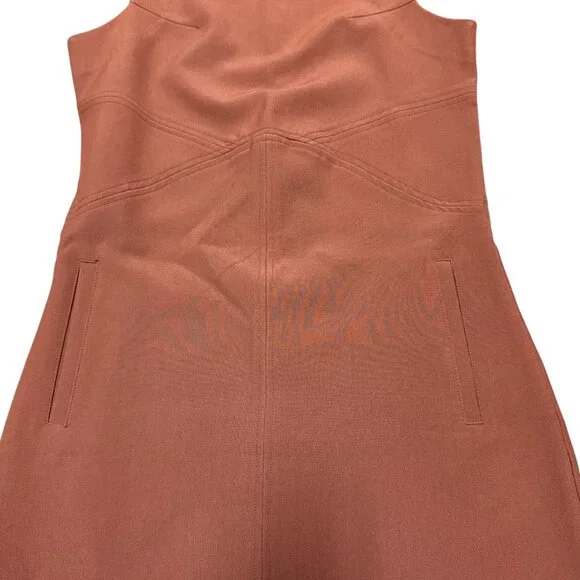 Simply Noelle - Women's Rust Orange High Neckline Sleeveless Dress - Size XS - Picture 2 of 7